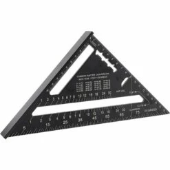 BEARSU 7-Zoll-Dreieckslineal Aus Aluminiumlegierung, Schwarzes Quadrat, Hohe Genauigkeit, Messwerkzeug Für Zimmermann (metrisches System)