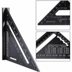 BEARSU 7-Zoll-Dreieckslineal Aus Aluminiumlegierung, Schwarzes Quadrat, Hohe Genauigkeit, Messwerkzeug Für Zimmermann (metrisches System) -Angebote Fliesenleger-Werkzeug Store 66762996 3