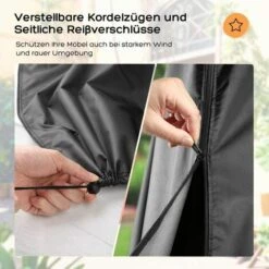 LTS FAFA Schutzhülle Für Strandstühle Mit Verstellbaren Kordelzügen, Wind-, Winter- Und UV-beständigem 420D Oxford-Gewebe (135 X 105 X 175/140 Cm) -Angebote Fliesenleger-Werkzeug Store 66824753 4
