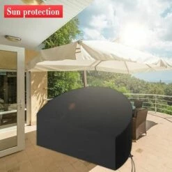 LTS FAFA Sonneninsel-Abdeckung Halbrund 420D Winddicht Wasserdicht Anti-UV-Sonneninsel Gartenmöbel-Abdeckung Schutzhülle Mit Verstellbarem Riemen Und Kordelzug (235 * 84 * 120 Cm) -Angebote Fliesenleger-Werkzeug Store 66824762 4