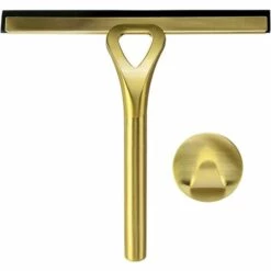 DECKON Dusche Dusche Goldfarben Mit Haken, Edelstahlschaber Für Den Haushalt, Wischerreiniger Für Badezimmer-Küchenspiegel, Glasbodenspiegel
