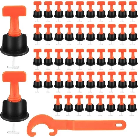 DECKON Fliesen Nivelliersystem, 50 Stück Fliesen Nivellierer, Fliesen Nivelliersystem Kit Für Wand- Und Bodenbauwerkzeuge, Mit Spezialschlüssel 1 DECKON Fliesen Nivelliersystem, 50 Stück Fliesen Nivellierer, Fliesen Nivelliersystem Kit Für Wand- Und Bodenbauwerkzeuge, Mit Spezialschlüssel