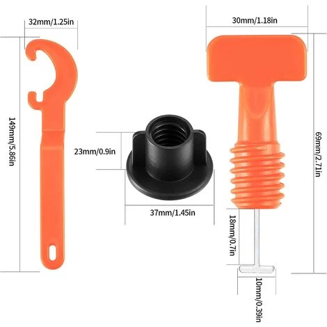 DECKON Fliesen Nivelliersystem, 50 Stück Fliesen Nivellierer, Fliesen Nivelliersystem Kit Für Wand- Und Bodenbauwerkzeuge, Mit Spezialschlüssel 2 DECKON Fliesen Nivelliersystem, 50 Stück Fliesen Nivellierer, Fliesen Nivelliersystem Kit Für Wand- Und Bodenbauwerkzeuge, Mit Spezialschlüssel – Bild 2