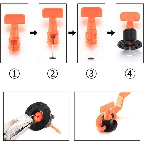 DECKON Fliesen Nivelliersystem, 50 Stück Fliesen Nivellierer, Fliesen Nivelliersystem Kit Für Wand- Und Bodenbauwerkzeuge, Mit Spezialschlüssel 5 DECKON Fliesen Nivelliersystem, 50 Stück Fliesen Nivellierer, Fliesen Nivelliersystem Kit Für Wand- Und Bodenbauwerkzeuge, Mit Spezialschlüssel – Bild 5