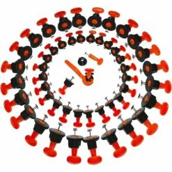 DECKON Fliesen-Nivellierer, 50-teiliges Fliesen-Nivellierungs-Ausrichtungssystem, Nivellier-Kit, Wiederverwendbares Fliesen-Nivellierungs-Kit Für Den Bau Von Böden Und Wänden Usw