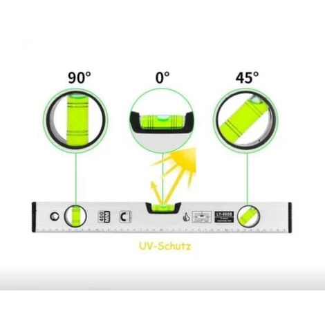 DECKON Macaron Wasserwaage, Magnet-Wasserwaage Mit 3 Gut Sichtbaren Libellen, Aluminiumgehäuse, Robusten Endkappen Für Horizontal, Vertikal Und 45° 4 DECKON Macaron Wasserwaage, Magnet-Wasserwaage Mit 3 Gut Sichtbaren Libellen, Aluminiumgehäuse, Robusten Endkappen Für Horizontal, Vertikal Und 45° – Bild 4
