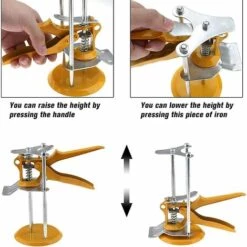 DECKON Fliesennivelliersystem, Hebewerkzeuge, Trockenbauheber (2 Stück), Zubehör Für Gipskartonplatten Usw. Montagehilfe, Hubhöhe 10–100 Mm -Angebote Fliesenleger-Werkzeug Store 66983602 3