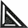 DECKON Quadratisches Dreieck Winkellineal Winkelmesser Hohe Genauigkeit Aluminiumlegierung Messwerkzeug 12 Zoll, Schwarz