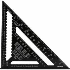 DECKON Quadratisches Dreieck Winkellineal Winkelmesser Hohe Genauigkeit Aluminiumlegierung Messwerkzeug 12 Zoll, Schwarz
