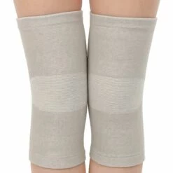 DONTODENT (ein Paar) Kniebandagen Aus Bambusgewebe Zur Knieunterstützung, Verbesserung Der Durchblutung Und Schmerzlinderung, Sportkompression Zum Laufen, Schmerzmanagement, Ar - GRAU L