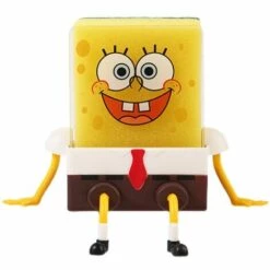 ILOVEMILAN SpongeBob Abtropfgestell Cartoon Geschirrspülschwamm Schwamm Wischer Kleines Rotes Buch Küchenspüle Wischtopf Cartoon Regal 1 Abtropfgestell + 5 Schwämme