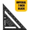 RHAFAYREProfessioneller Metrischer Zimmermannswinkel, 17 Cm Hochpräziser Zimmermannswinkel, Aluminiumlegierung Zimmermannswinkellineal Holz Geschwindigkeitswinkel Messwerkzeug Schwarz