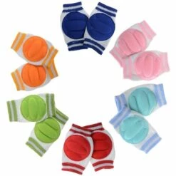 PERLE RARE Unisex-Baby-Schutzknieschützer Zum Krabbeln Mit Kissen, Rutschfest, Warmes Beinzubehör, 6 Stück