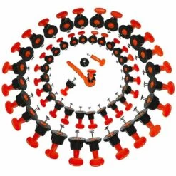 DONTODENT Fliesen-Nivellierer, Fliesen-Positionierungs-Nivellierer, 50-teiliges Nivellierungs- Und Nivellierungssystem-Nivellierungs-Kit, Wiederverwendbares Fliesen-Nivellierer-Kit. (Pendel)