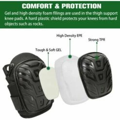 OUSUDELA Professionelle, Strapazierfähige Gel-Knieschützer, Rutschfest, Doppelte Riemen Und Verstellbare Clips, Einfach Anzubringen Für Arbeit, Gartenarbeit, Schreiner, Pflasterarbeiten -Angebote Fliesenleger-Werkzeug Store 67420490 4