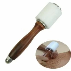 BRIDAY Hölzerner Lederhammer, Holzhammer, Lederhandwerk, Nylonkopf, Bastelwerkzeug, Schnitzhammer, Nähen, Staming, Heimwerkerwerkzeuge