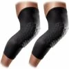 BF Knieschoner Honeycomb Anti-Kollision Erweiterte Profi Training Pads Basketballausrüstung Herren Und Damen Sport Pads Dehnbare Knieschoner Knieschoner Oberschenkelschoner 1 Paar Schwarz 43cm