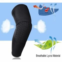 BF Knieschoner Honeycomb Anti-Kollision Erweiterte Profi Training Pads Basketballausrüstung Herren Und Damen Sport Pads Dehnbare Knieschoner Knieschoner Oberschenkelschoner 1 Paar Schwarz 43cm -Angebote Fliesenleger-Werkzeug Store 67632282 3