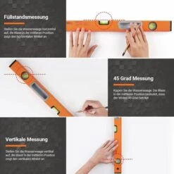 GIZCAM Wasserwaage Magnetisch Horizontaler Vertikaler 45 Grad Libelle (Genauigkeit: 0.75 Mm / M Größe: 600 Mm) -Angebote Fliesenleger-Werkzeug Store 67676545 4