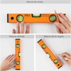 GIZCAM Wasserwaage Magnetisch 30 Cm Mit Horizontalem, Vertikalem Und 45-Grad-Libelle (Genauigkeit: 0.75 Mm/m) -Angebote Fliesenleger-Werkzeug Store 67676973 5