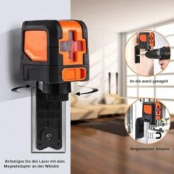 GIZCAM Kreuzlinienlaser, Linienlaser, 15 M, 110° Horizontal Und Vertikal Selbstnivellierend, Magnetische Schwenkhalterung, 360° Drehbar, Für Den Innenbereich, Tragbare Tasche