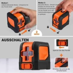 GIZCAM Kreuzlinienlaser, Linienlaser, 15 M, 110° Horizontal Und Vertikal Selbstnivellierend, Magnetische Schwenkhalterung, 360° Drehbar, Für Den Innenbereich, Tragbare Tasche -Angebote Fliesenleger-Werkzeug Store 67677087 4