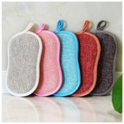 ECHOO Geschirrspülschwamm, Waschbar, Antibakteriell, Mikrofaser, Wiederverwendbar, Doppelschwamm, Scheuerschwämme Für Antihaft-Töpfe, Pfannen, Töpfe (4 Stück Schwamm)