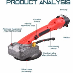 HAPPYSHOPPING 10–150 Hz Fliesenverlegemaschine Wand Bodenfliesen Vibrationswerkzeug Mit 100 X 100 Mm Saugnapf, Rot EU-Stecker -Angebote Fliesenleger-Werkzeug Store 67710103 3