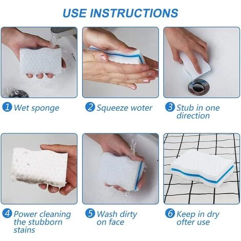 GDRHVFD 24 Stück Zauberschwämme, Extra Dicker Reinigungsschwamm Aus Melamin – Magischer Radiergummi Für Badezimmer, Pool, Küche, Boden, Wand (ohne Chemie) – Weiß 4 GDRHVFD 24 Stück Zauberschwämme, Extra Dicker Reinigungsschwamm Aus Melamin – Magischer Radiergummi Für Badezimmer, Pool, Küche, Boden, Wand (ohne Chemie) – Weiß – Bild 4