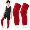 HAPPYSHOPPING Kinder-Beinmanschetten Anti-Rutsch-Beinmanschetten Mit Schützenden Knieschützern Für Basketball-Volleyball-Skating, Rot YXL