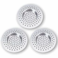 MONLY Küchenfilter Aus Edelstahl (3er-Set) – Duschhaarfänger 7,5 X 7,5 Cm, Duschhaarfilter 90 Löcher, Küchenspülengitter, Küchenzubehör, Badezimmer, Küche