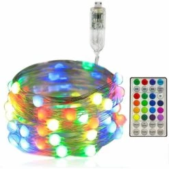 MONLY LED-Lichterketten 20M (49.2FT) 200 LED-Lichterketten Mit Fernbedienung Und Timer USB-betriebene RGB-Silberdraht-Lichterketten Für Partygarten-DIY-Dekoration