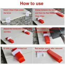 ECHOO Fliesen-Nivellierer Nivelliersystem-Kit Für Keramische Wandbauwerkzeuge (200 Keile + 1 Klemme) -Angebote Fliesenleger-Werkzeug Store 67934468 4