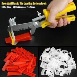 ECHOO Fliesen-Nivelliersystem Mit 600 Clips, 200 Keilen Und 1 Klemme, 1,5-mm-Fliesen-Nivellierbasis-Set, Fliesen-Nivellierwerkzeuge -Angebote Fliesenleger-Werkzeug Store 67934869 4