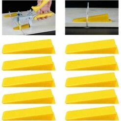 ECHOO Fliesen Nivelliersystem Keile, Keil Nivellierer Fliesen Abstandshalter Fliesen Nivellierer Abstandshalter Clips Keile, 100 Stück, Gelb