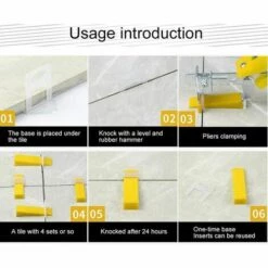 ECHOO Fliesen Nivelliersystem Keile, Keil Nivellierer Fliesen Abstandshalter Fliesen Nivellierer Abstandshalter Clips Keile, 100 Stück, Gelb -Angebote Fliesenleger-Werkzeug Store 68086548 4