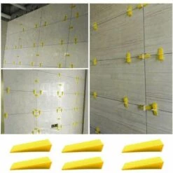 ECHOO Fliesen Nivelliersystem Keile, Keil Nivellierer Fliesen Abstandshalter Fliesen Nivellierer Abstandshalter Clips Keile, 100 Stück, Gelb -Angebote Fliesenleger-Werkzeug Store 68086548 5