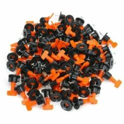 ECHOO 100 Stück T-Lock-Fliesenklemme Mit 2 Minischlüsseln, Nivelliersystem, Bodenfliesen, Wand, Bodenfliesen, Nivellierwerkzeug