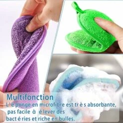 THSINDE Set Mit 8 Wiederverwendbaren Geschirrspülschwämmen Und Mikrofasern, Kratzfester Magischer Schwamm, Antibakterielle Doppelschwammpads, Mehrere Farben, Ideal Für Teller, Töpfe Und Pfannen -Angebote Fliesenleger-Werkzeug Store 68147516 5