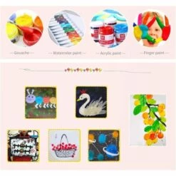 MONLY Stück Mini-Schwammstempel, Runder Schwammpinsel, Farbschaumpinsel, Holzgriff, Schaumstoffschwamm, Malschwammstempel -Angebote Fliesenleger-Werkzeug Store 68291534 3