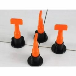 MONLY 50 Stück Bodenfliesen Nivelliersystem Nivellierer Kunststoff Verstellbarer Clip Locator Abstandshalter Klemmkeile Handwerkzeug -Angebote Fliesenleger-Werkzeug Store 68292034 5