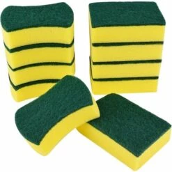 MONLY 10 Stück Doppelseitiger Geschirrspülschwamm, Strapazierfähiger Schrubbschwamm Aus Zellulose Zum Schrubben Von Geschirr In Der Küche