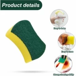 MONLY 10 Stück Doppelseitiger Geschirrspülschwamm, Strapazierfähiger Schrubbschwamm Aus Zellulose Zum Schrubben Von Geschirr In Der Küche -Angebote Fliesenleger-Werkzeug Store 68293470 3