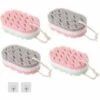 MONLY Weicher Schwamm, Weicher Bade-Massage-Schwamm Mit 2 Haken Peeling-Schwamm Für Frauen (4 Stück)