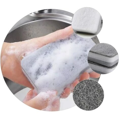 MONLY 10er-Pack Küchenreinigungsschwämme – Grau 4 MONLY 10er-Pack Küchenreinigungsschwämme – Grau – Bild 4