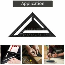 MONLY 12 Zoll Dreieckiges Quadratisches Lineal, Metrisches Und Imperiales Lineal Aus Aluminiumlegierung, Quadratisches Messwerkzeug Für Dachsparren Für Zimmermann, Rahmen, Bedachung, Gebäude, Schwarz 7 MONLY 12 Zoll Dreieckiges Quadratisches Lineal, Metrisches Und Imperiales Lineal Aus Aluminiumlegierung, Quadratisches Messwerkzeug Für Dachsparren Für Zimmermann, Rahmen, Bedachung, Gebäude, Schwarz -Angebote Fliesenleger-Werkzeug Store 68295165 3