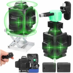 ASUPERMALL Multifunktionaler 16-Linien-Laser-Level 3 ° Selbstnivellierende Maschine, Wiederaufladbares Lithium-Batterie-Nivellierwerkzeug Mit Omnidirektionalem Bodenwandaufkleber Mit Wasserwaage, Heimwerker-Werkzeugset
