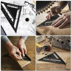 MINKUROW Aluminium-Dreieck-Lineal, 7-Zoll-Geschwindigkeits-Quadrat-Messlineal-Werkzeug, Schwarze, Hochpräzise Aluminiumlegierung Für Ingenieur Und Zimmermann -Angebote Fliesenleger-Werkzeug Store 68297687 5