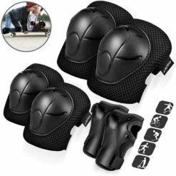 FVBJD Knieschützer Inliner Kinder, Ellenbogenschoner Handgelenkschoner Schützer Set