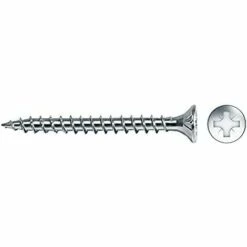 Box 200un Holz Schraube Senkkopf Pozi Din/ref Vlox 4.5x50 Verzinkt+lubr.celo